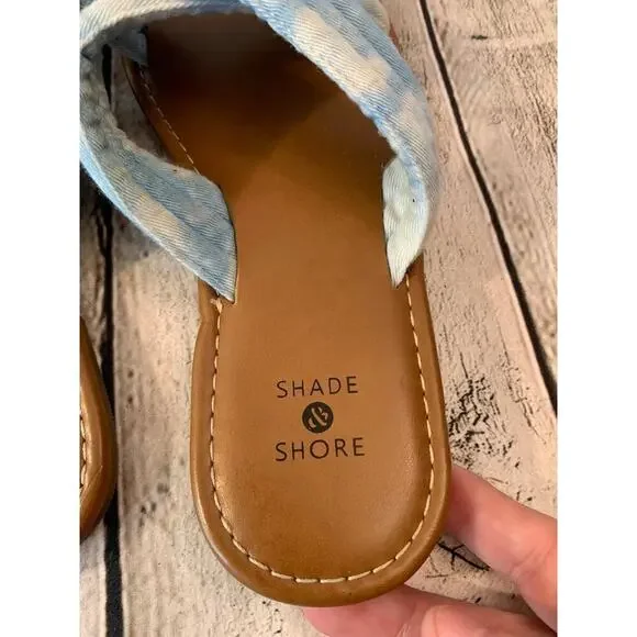 SHADE SHORE Women’s Blue Tie Dye Slip On Flat Sandals / Size: 5 - Picture 9 of 9
